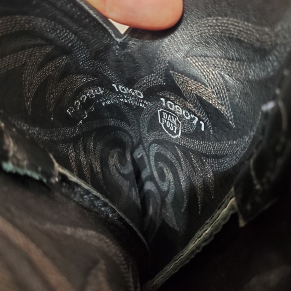 Dan Post Black Western Boots. Embroidery. Leather. Pointy Toes. Men 10.5D US - Picture 7 of 16